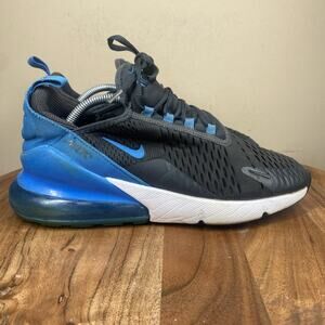 Nike Air Max 270 Womens Black And Blue Size 9.5 Shoes Sneakers 943345-034
